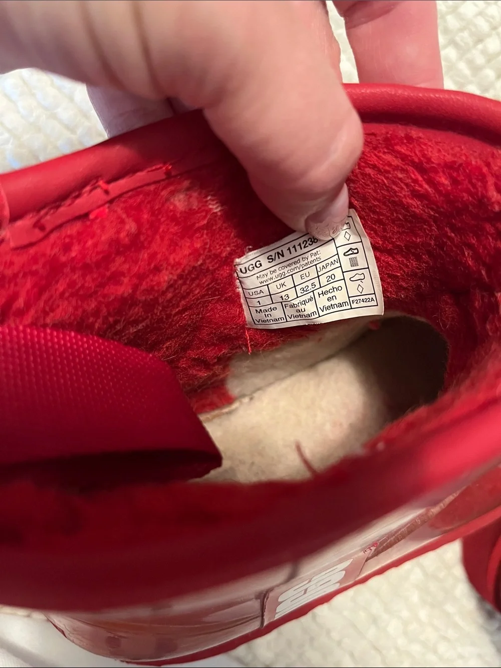 UGG Little Kids Red Waterproof Fleece Boots